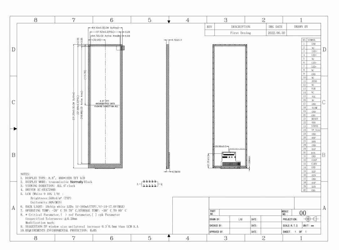 ND088TBN4801920-A01 mechanical drawing